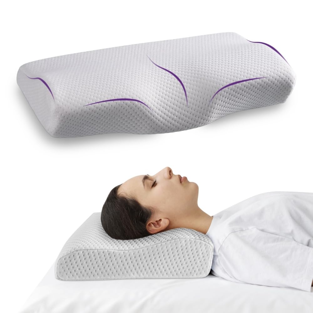 Wakefit Memory Foam Pillow | 1 Year Warranty | Cervical Pillow for Neck Pain, Pillow for Neck Pain, Orthopedic Pillow with Extra Curve Neck Support (‎51L x 31W x 10Hcm, Regular)