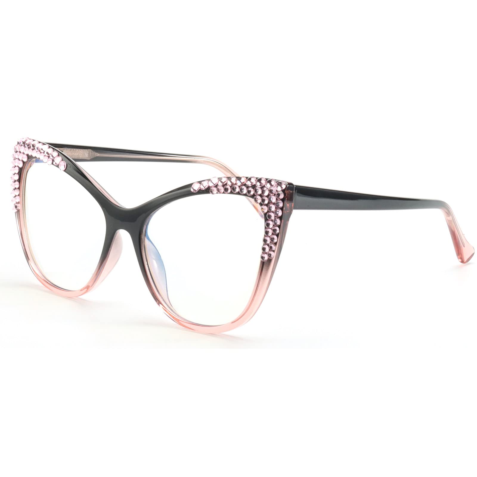 MinclOversized Cat Eye bling Rhinestones Reading Glasses Female Crystal Frame Eyewear Diamond Reader for Women