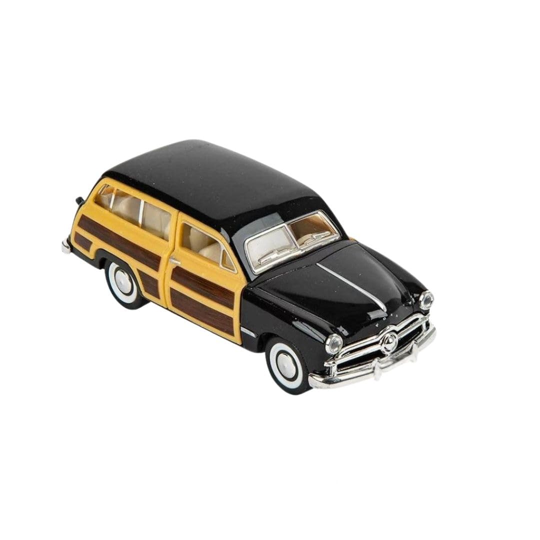 Mayatra's Kinsmart 1949 Ford Woody Wagon Diecast Model Car - 1:40 Scale Collectible Classic (Black)