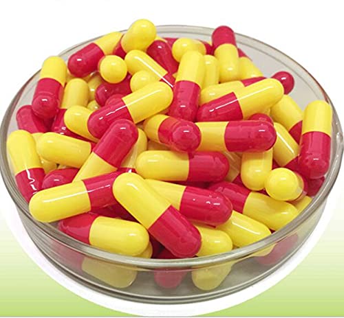 BIOMED Empty Vegetarian Capsules 0 Color : Red/Yellow 1000 Capsules