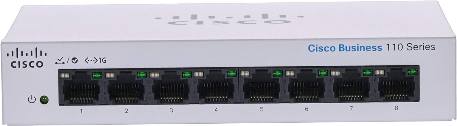 Cisco Business CBS110-8T-D Unmanaged Switch | 8 Port GE | Desktop | Ext PS | Limited Lifetime Protection (CBS110-8T-D-NA)