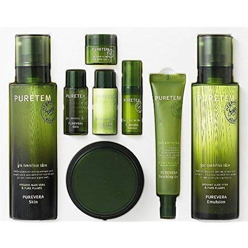 Puretem Purevera Facial Skin Care 3 Items Set (100% Organic Aloe Vera) by Kwailnara