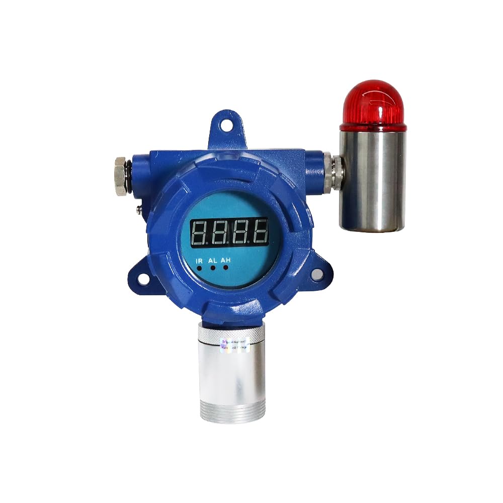 Fixed HCN Hydrogen Cyanide Gas Detector,Gas Sensor Monitor,0-100ppm Signal Output RS485,HCN Gas Concentration Displaying Real-Time Data with Sound & Light Alarm (RS485,1NO+1NC)