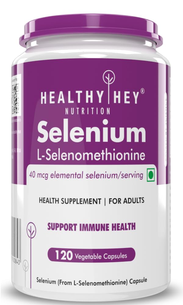 HealthyHey Nutrition Selenium 40mcg, 120 Capsules | Immune Support & Superior Absorption | Non-GMO