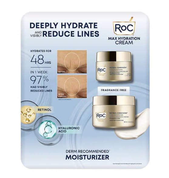 RoCRetinol Correxion Line Smoothing Max Hydration Cream 2 pack - 1.7 oz & 3.4 oz (5.1 oz total)