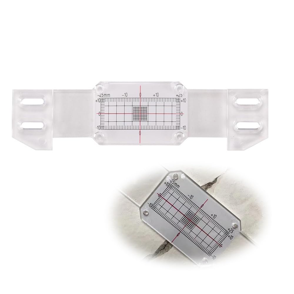 Crack Monitoring Record, Azonee Standard Tell Tale Corner Crack Monitor for Recording Standard and Corner Cracks, Tell-Tale Crack Monitoring Device, Crack Monitor Gauge