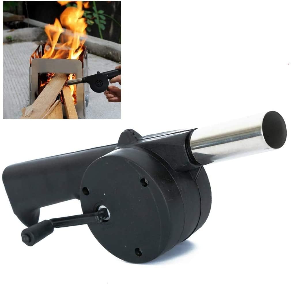 THE FASHION FACTORY Portable Hand Crank Air Blower Fan for Charcoal Grill BBQ