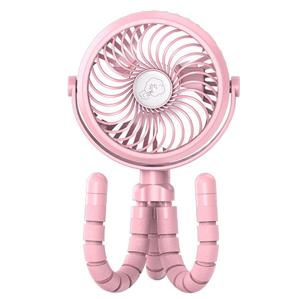 Pepisky USB Mini Fan 3 Speeds Clip on Fan with Flexible Tripod & LED Light 360 Degree Rotation Hand Fan For Stroller Car Seat Bike Camping Office Outdoor Noiseless Fan Electric Personal Cooling