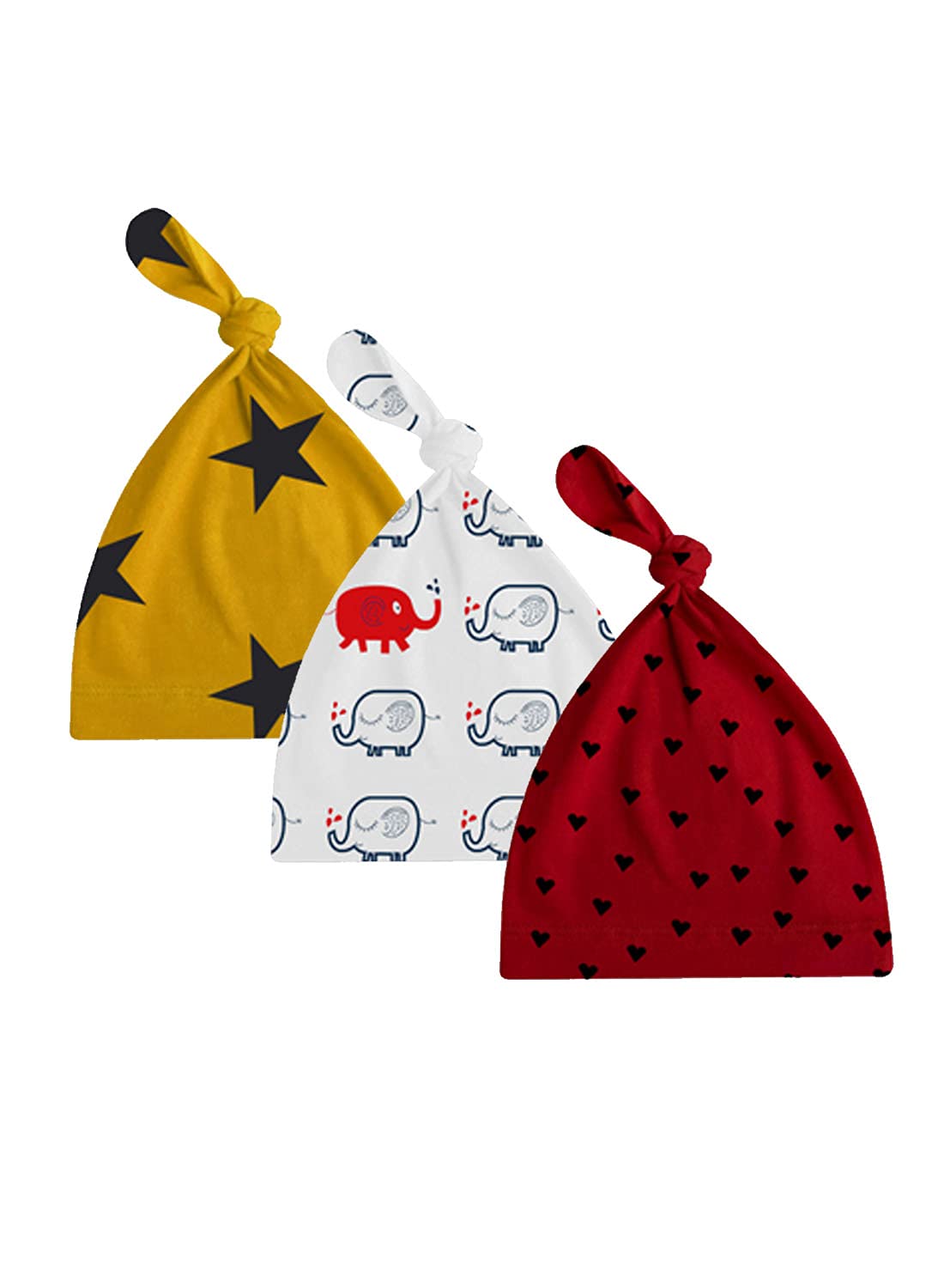 A.T.U.N. (ALL THINGS UBER NICE) Unisex-Child Knot Hats (BSET TKH_Maroon-White-Mustard-Black-Navy_3-6M)