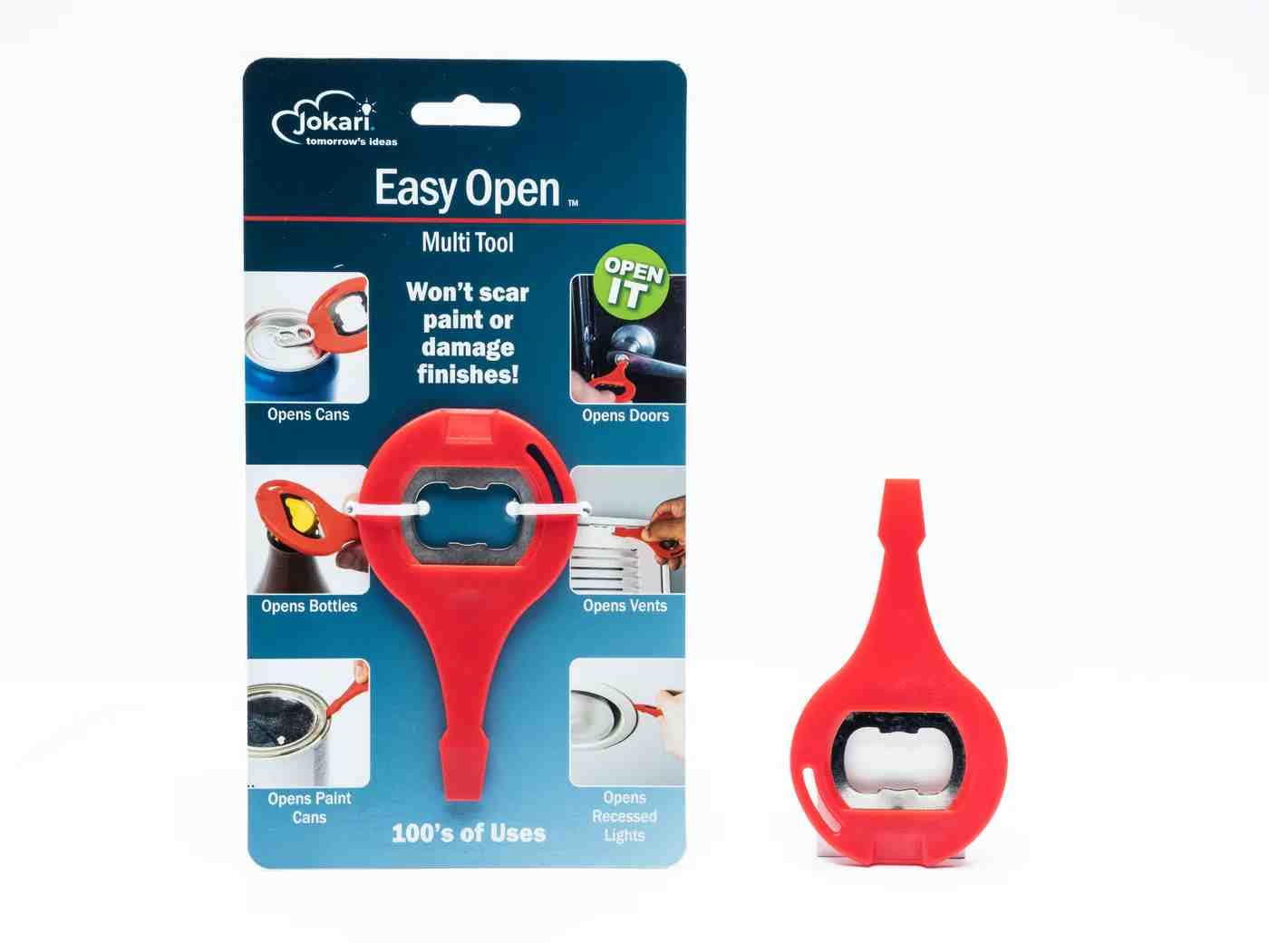 Jokari Universal Easy Open Multi Tool Pry Accessory for Drinks, Paint Cans, Household Fixtures and More. Durable Plastic Gadget Wedges, Pries and Opens Hard to Access or Stuck Covers, Lids or Latches