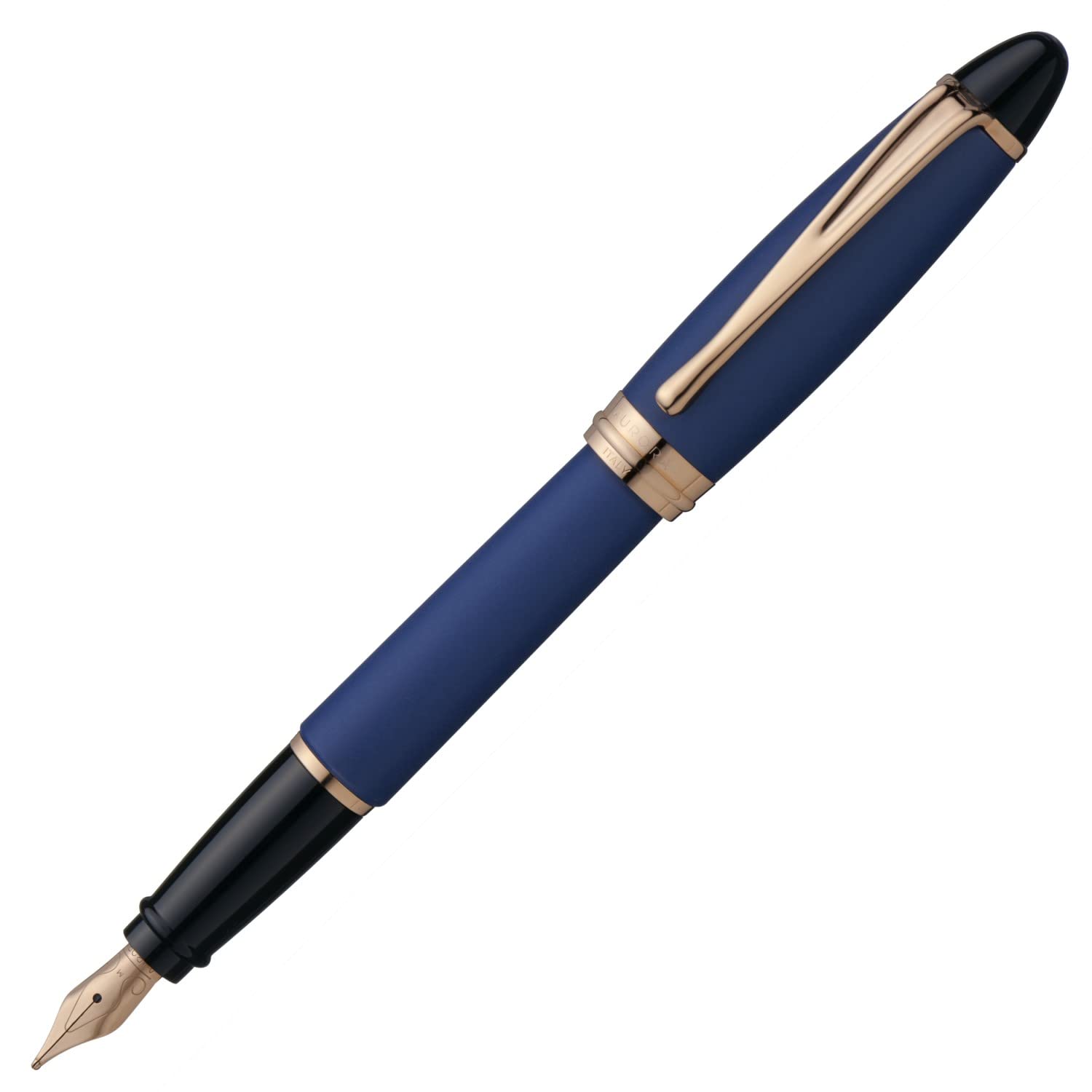 Aurora B10-PB Fountain Pen, M, Medium Point, Satin, Rose Gold, Blue, Double Use Type, Genuine Import