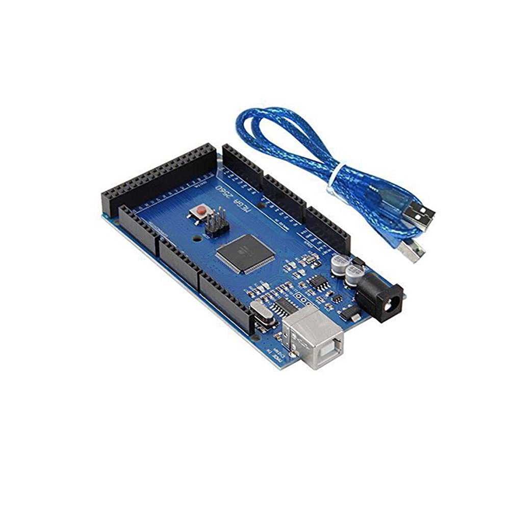 Robocraze Mega 2560 Board compatible with Arduino | Development Board with USB cable (Pack of 1)