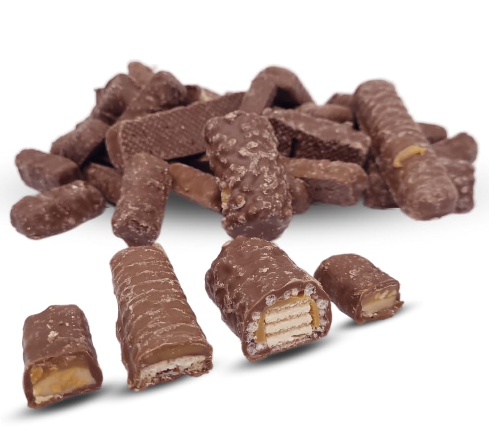 Broken biscuits and misshaped bars 1.1KG - Fun Size Chocolate Bars | Chocolate Coated Biscuit Snacks | Milk Broken Biscuit Snack Bites | Kids Snacks For Biscuit Jar & Biscuit Hamper