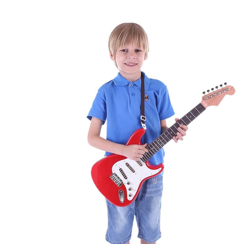 Mumoo Bear Kids Guitars For Boys Girls Beginners 26Inch - Red + White