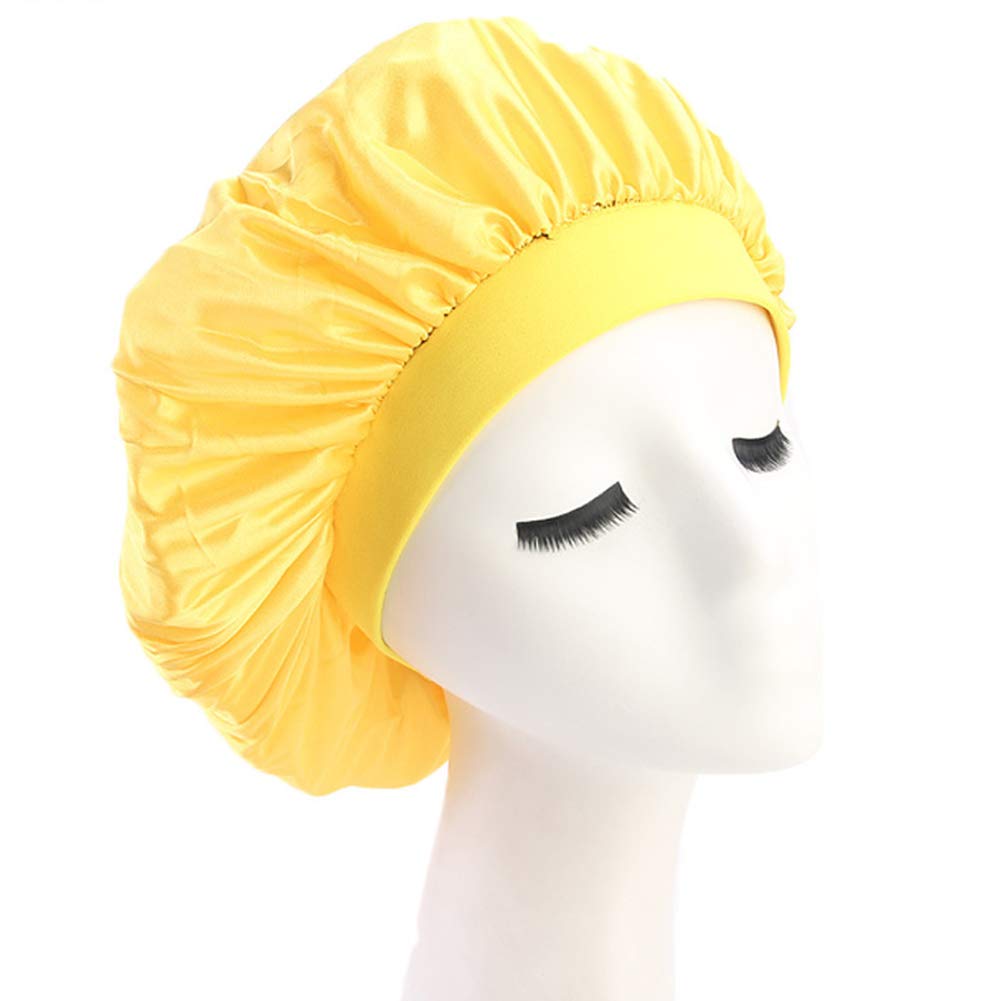 Elastic Wide Band Night Sleep Cap Hair Bonnet Hat Sleeping Head Cover for Women Girls