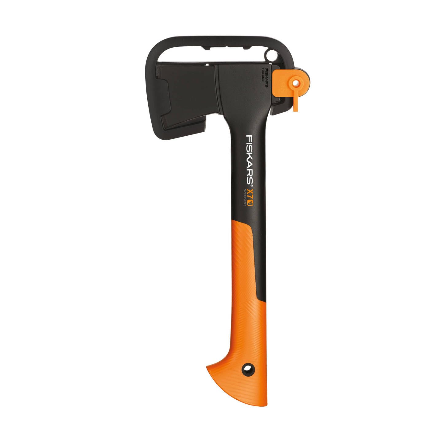 Fiskars Chopping Axe S X10, Storage and Carrying Case Included, Length: 44 cm, Non-Stick Coating, Steel Blade/Fibreglass Handle, Black/Orange, 1015619