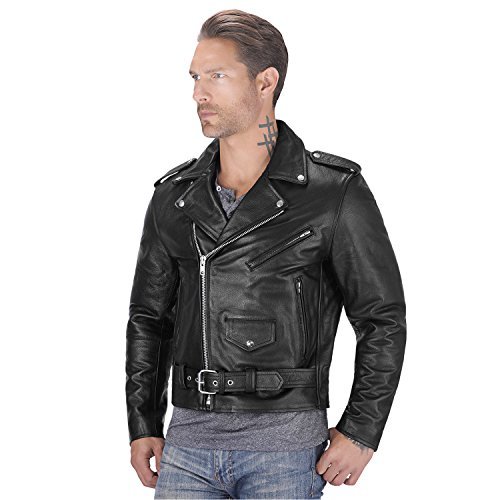 Viking Cycle Angel Fire Nomad USA Classic Cowhide Leather Motorcycle Biker Jacket for Men