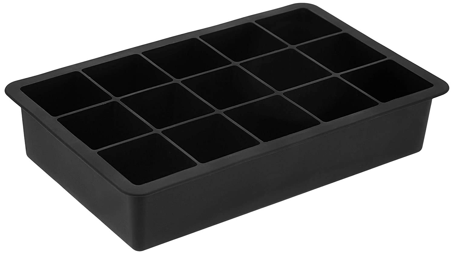 Zollyss1 Pcs Silicone Ice Cube Trays Molds, 15 Cavities Ice Tray for Whiskey and Cocktail (Black - 15 Cavity)