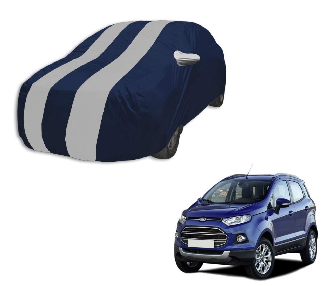 Auto Hub EcoSport Car Cover Waterproof/EcoSport Cover Waterproof/EcoSport Car Cover/Car Cover EcoSport Waterproof/EcoSport Cover/Car Cover EcoSport Car Cover (Navy, Silver Look)