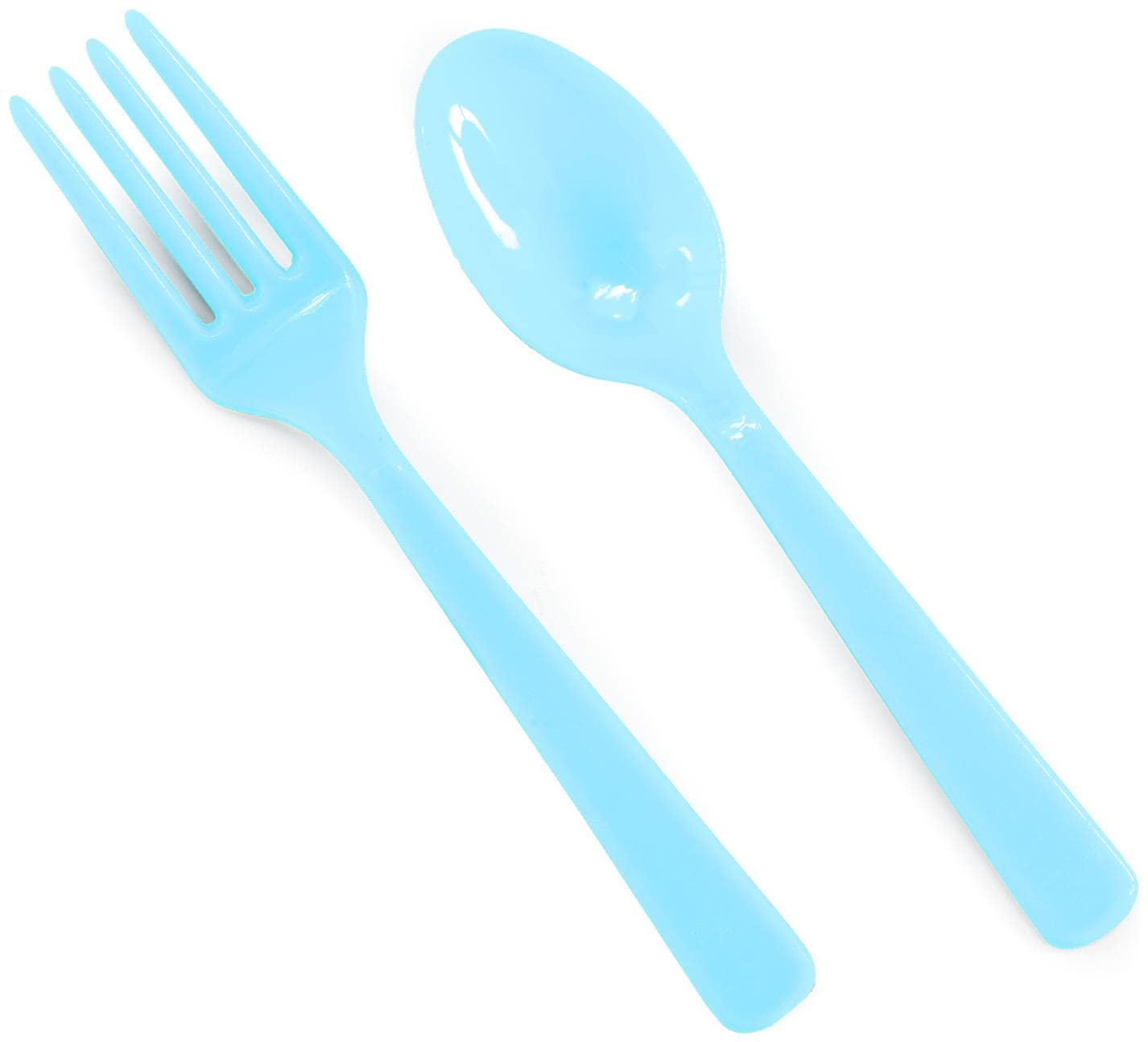 Maryland Plastics Forks & Spoons - Aqua Blue (8 Each)