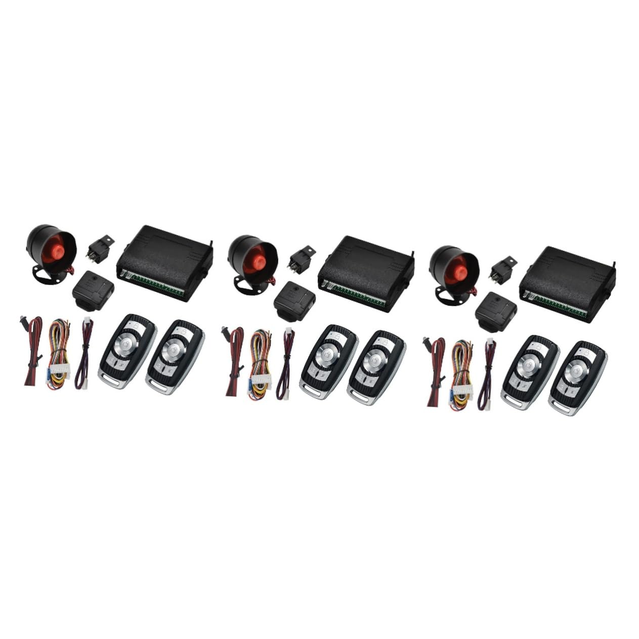 TENDYCOCOTENDYCOCO 3 Sets Car System Buttons Car Burglar Alarm Keyless Entry Car Kit Auto Vibration Alarm System Car Password Entry Car Button Start Touch Auto Anti- System Remote Control Trumpet