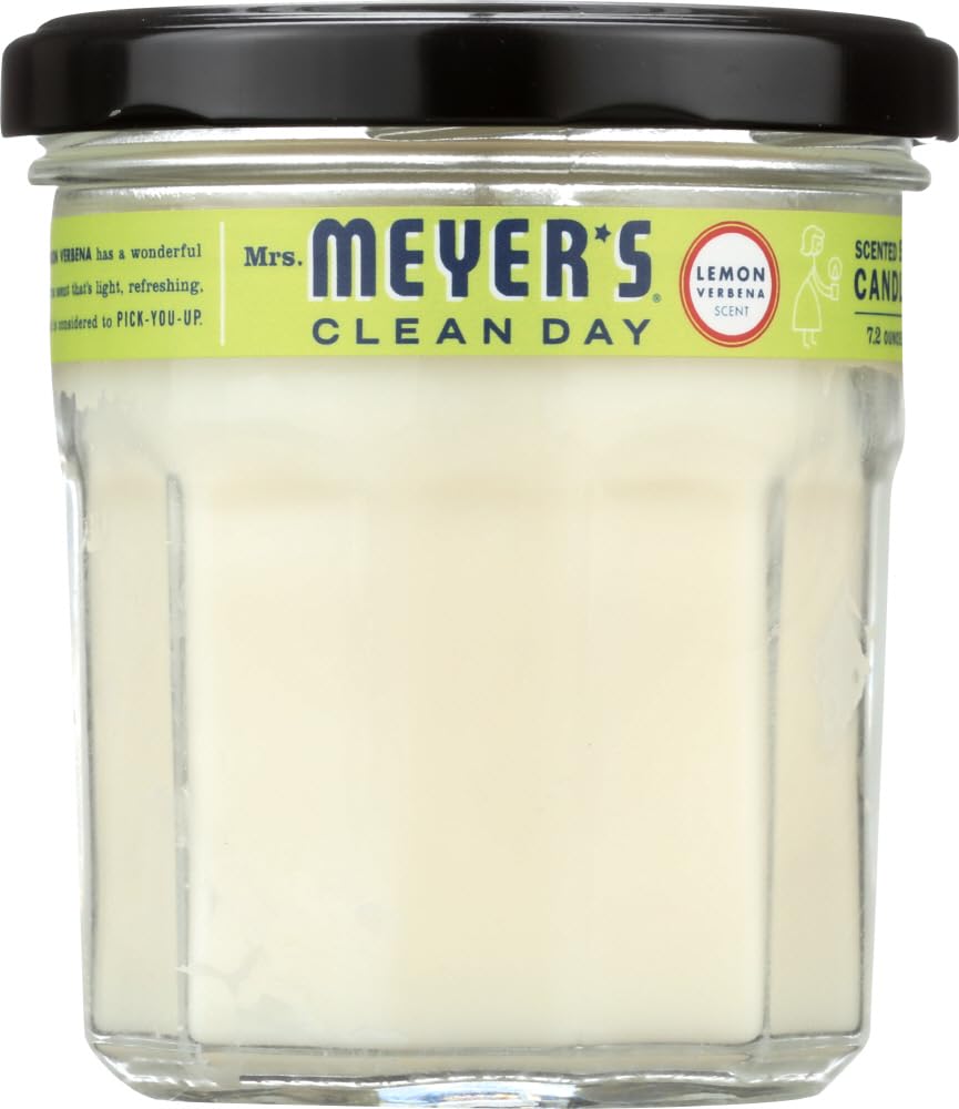 Mrs. Meyer's Clean Day Scented Soy Candle, Large Glass, Lemon Verbena, 7.2 oz, 2 ct