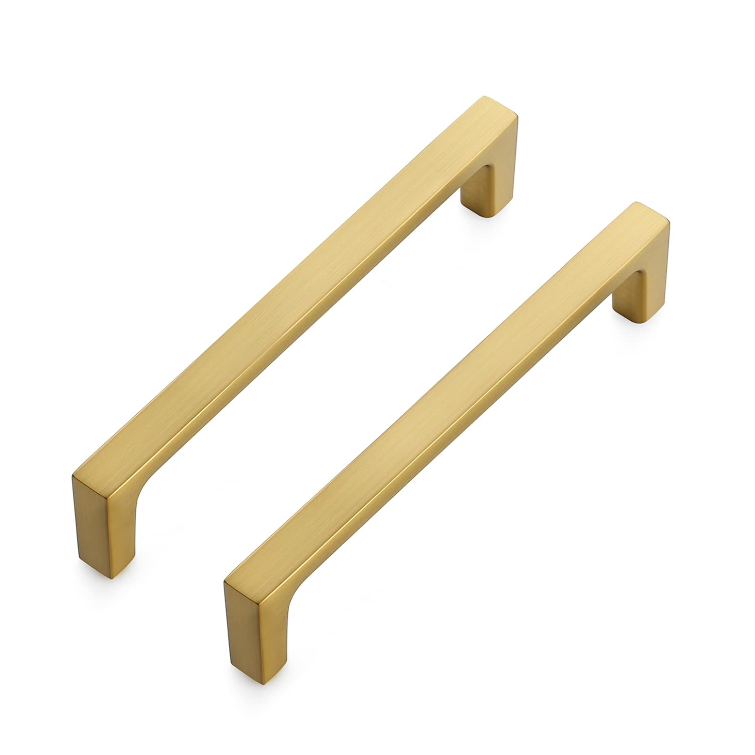 Ravinte 10 Pack Solid 5 Inch Kitchen Square Cabinet Handles Brushed Brass Cabinet Pulls Drawer Pulls Kitchen Cabinet Hardware Kitchen Handles