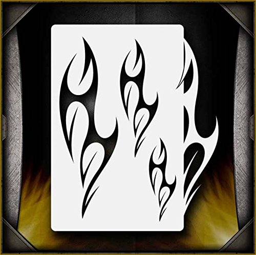 Tribal Flames 1 AirSick Airbrush Stencil Template