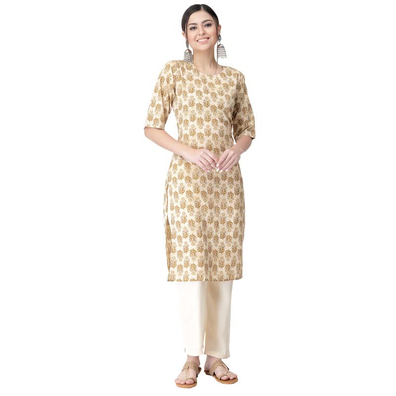 Pinkmint Crepe Floral Regular Women Kurta Set