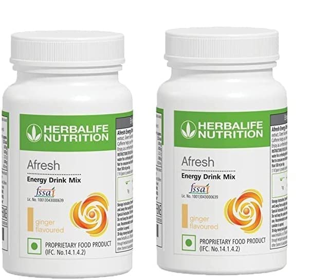 Herbalife Afresh Energy Drink - Ginger Flavour For Weight Loss Energy Drink Plant-Based Protein (100 g, Ginger)