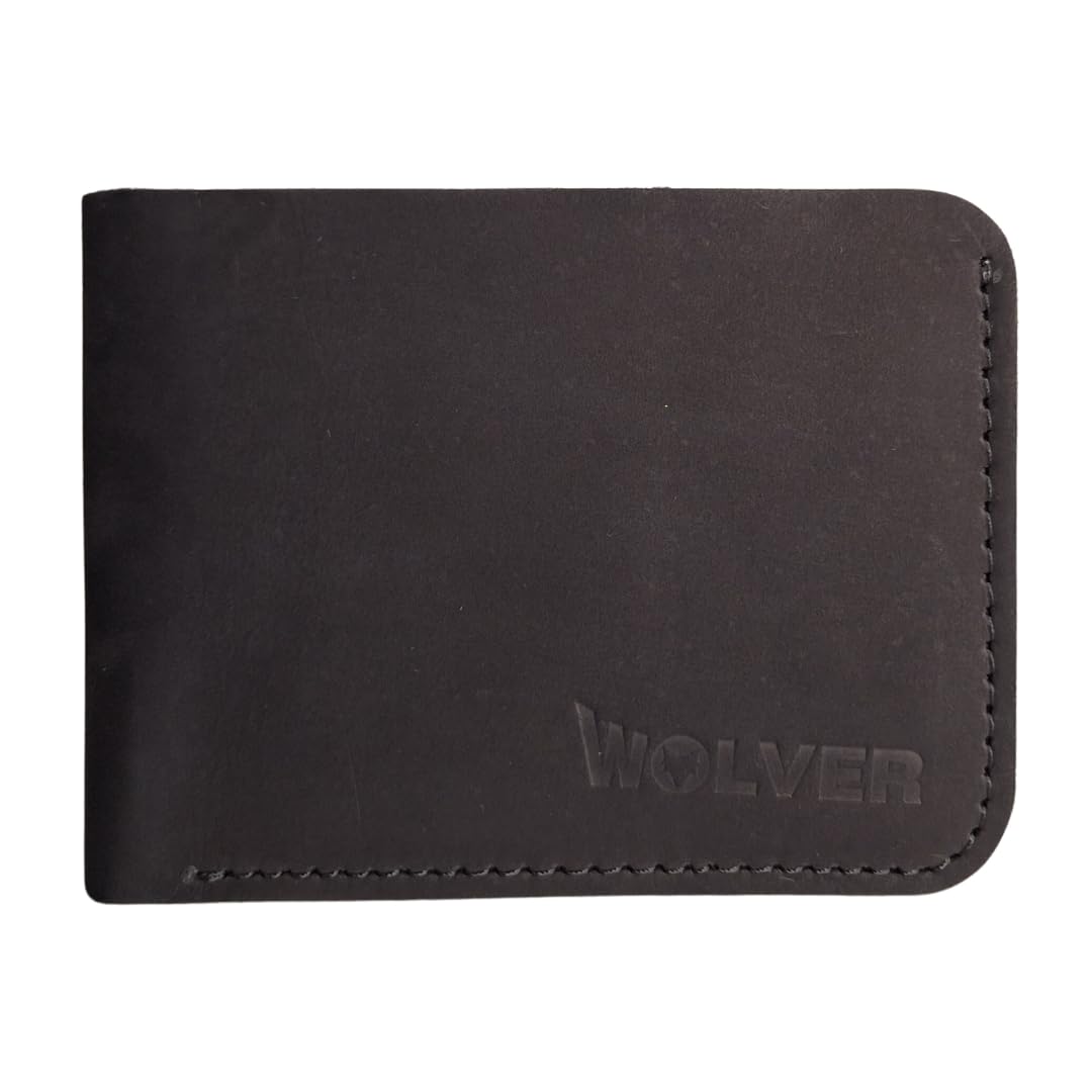 GenericWOLVER Mens High Quality Bi Folded Leather Wallet Cowhide French Style Stitching WOLVER Brand Embossing Elegant Design Right Wallet For Your Outfit Having High Quality Workmanship Practically Pleasant