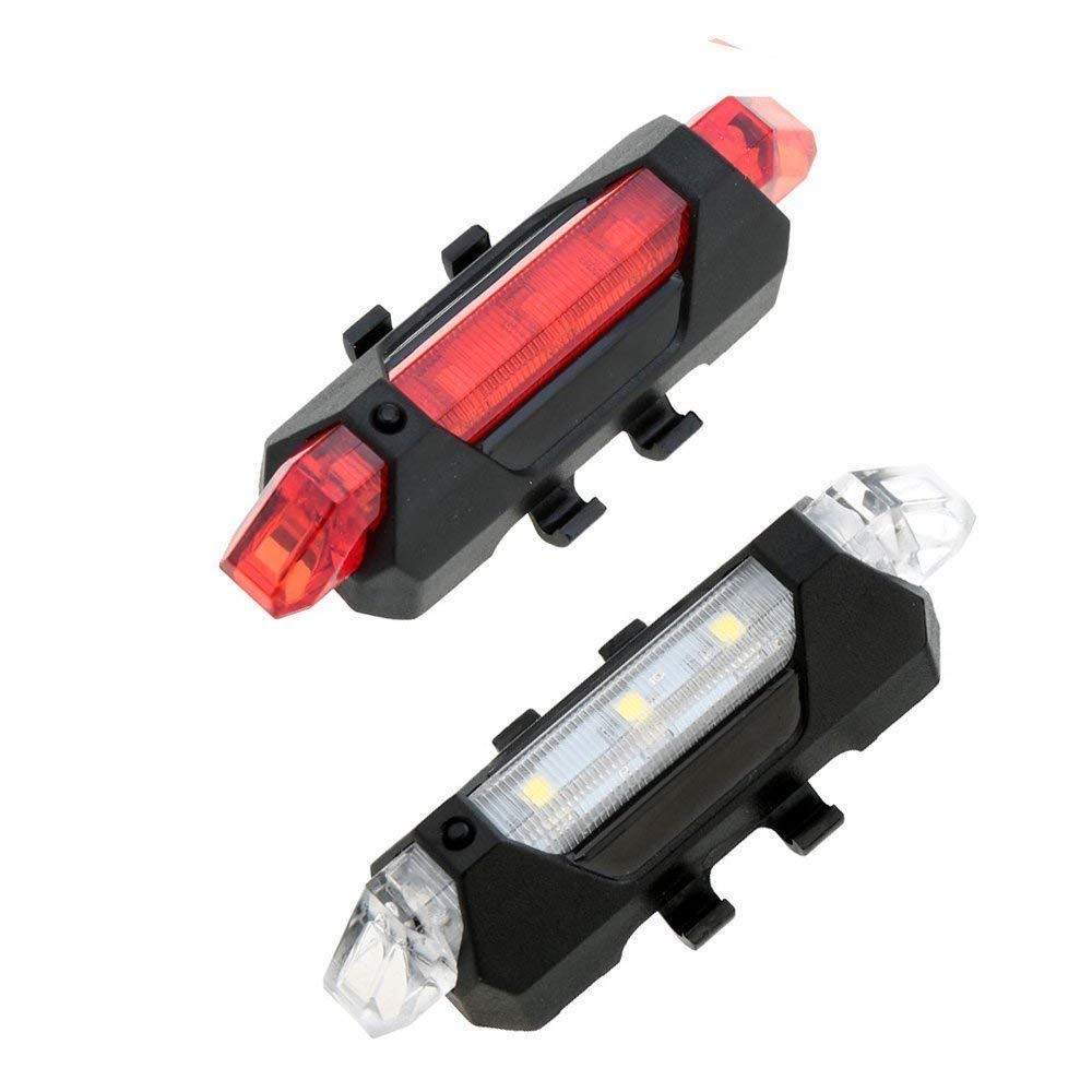 SOCHEP USB Rechargeable LED Safety Warning Rear Bicycle Tail Light for Cycling Mountain Road Bike Saddle Safety - 1PCS (Multi-Color)