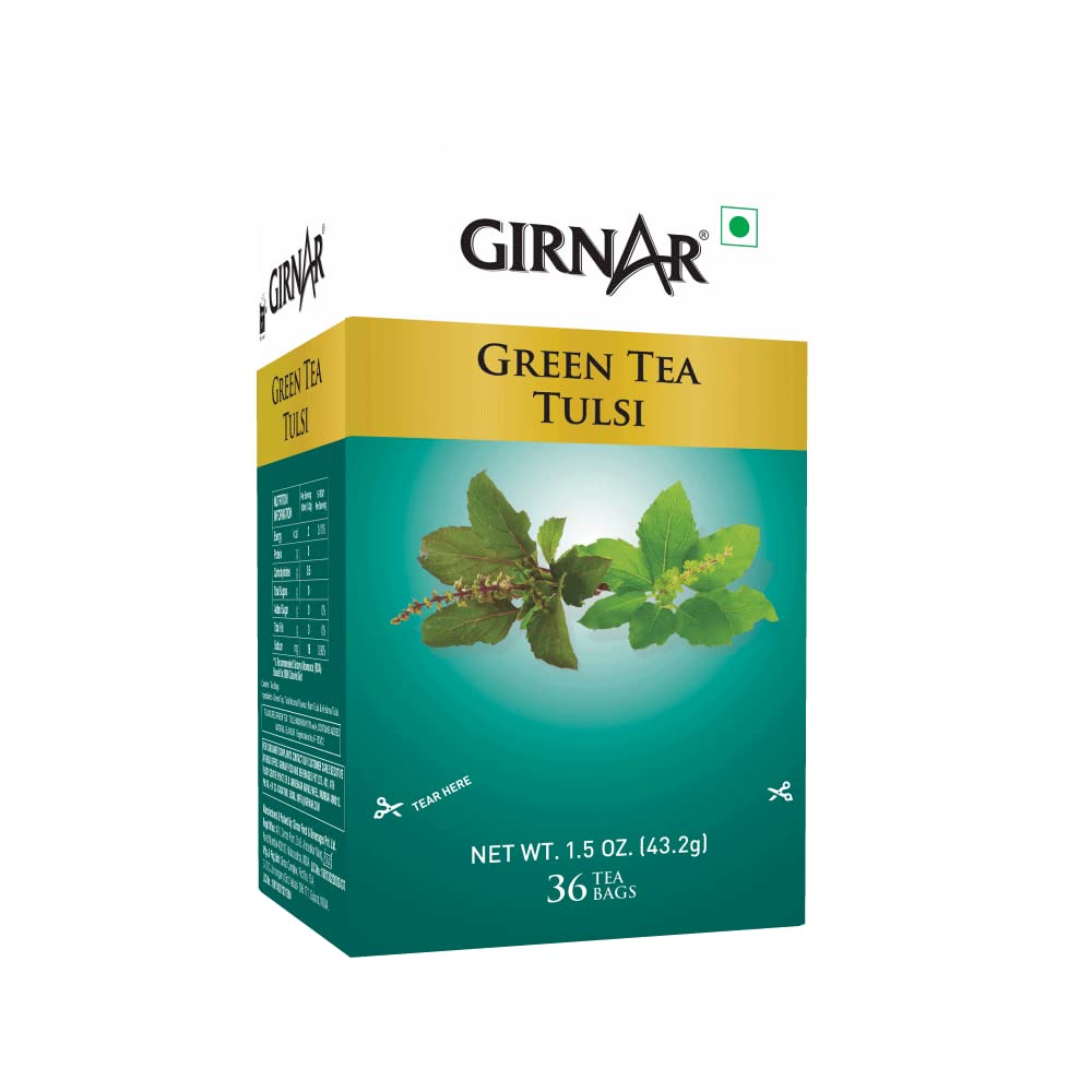 GIRNARGreen Tea With Tulsi (Basil Leaves) (36 Tea Bag)