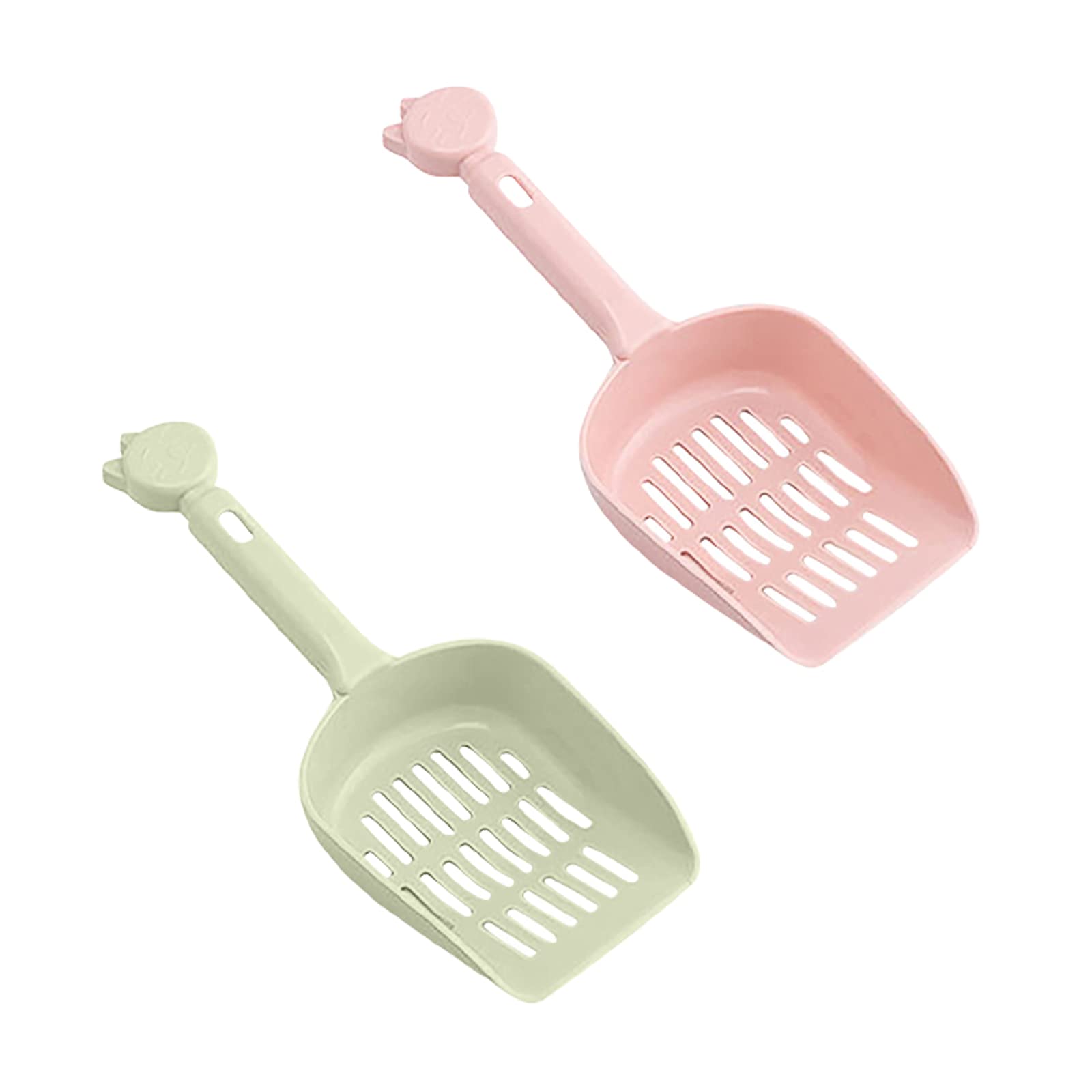 HZONGMINGZT 2Pcs Cat Litter Scoop Pet Spreading Scoop Strong Plastic Handle Kitty Litter Boxes Scooper for Easy Sifting and Clean Pet Faeces (Random Color)