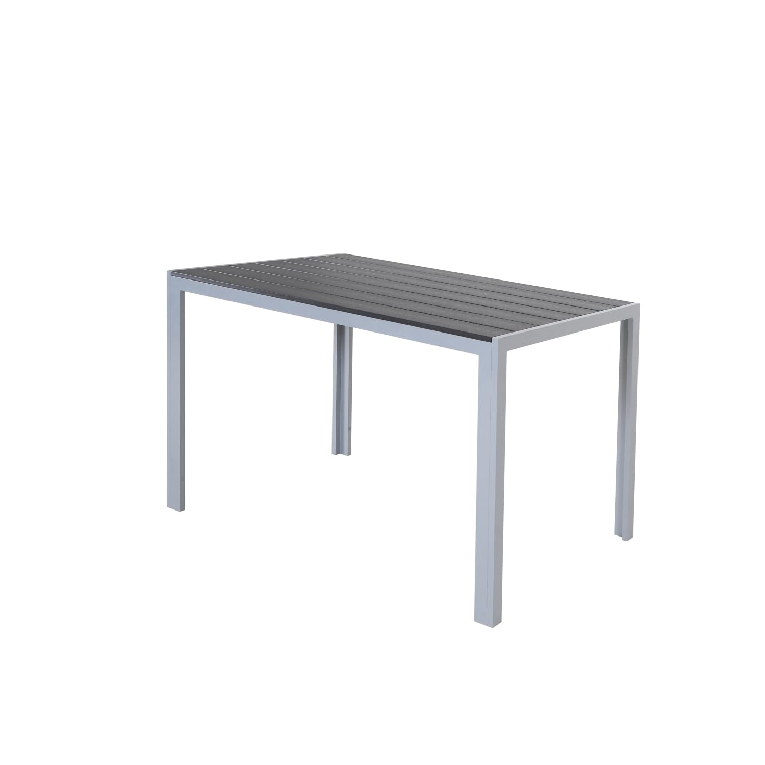 Chicreat Aluminium Table with Polywood Surface, Silver and Black, 120 x 70 x 75cm