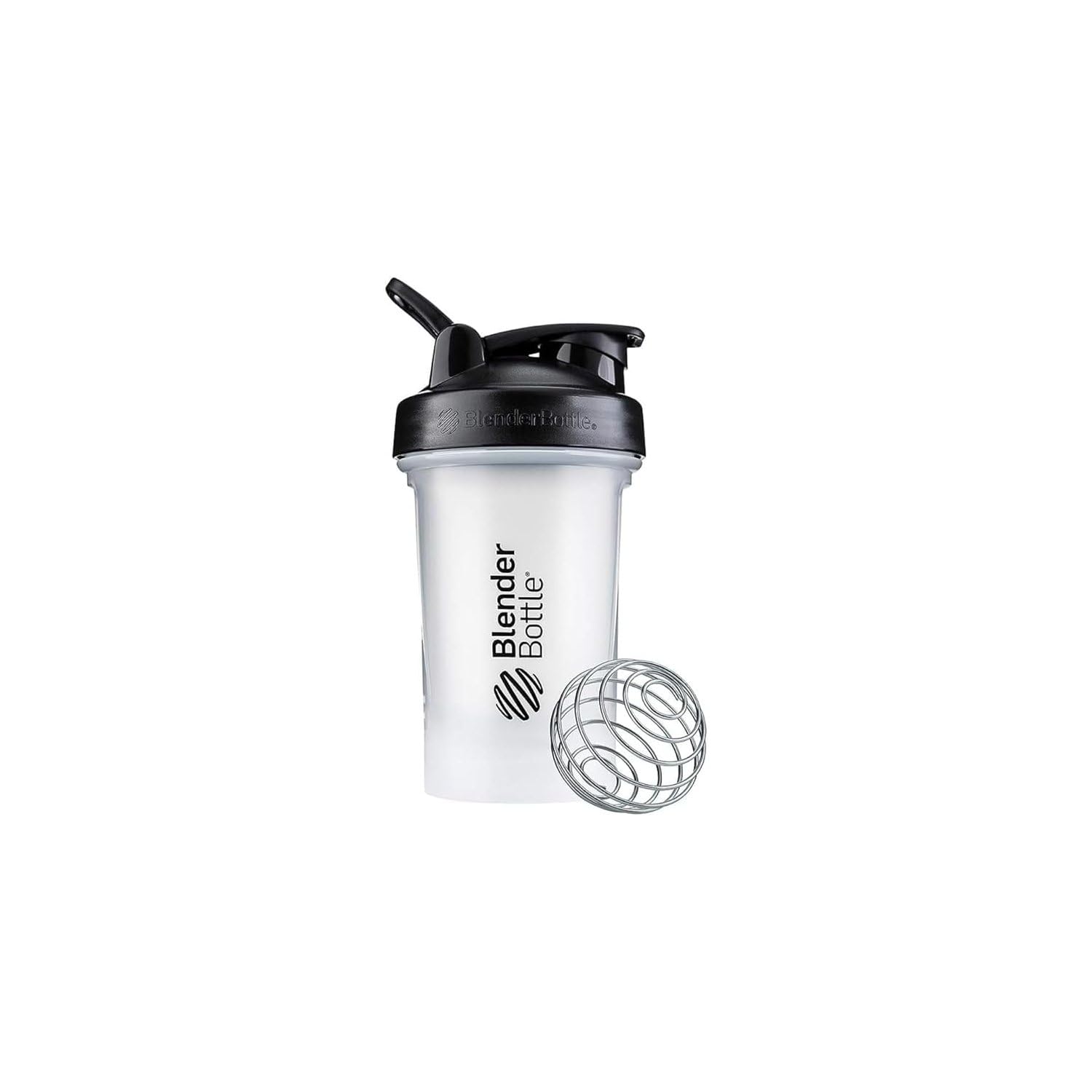 BlenderBottle Classic V2 Shaker Bottle Perfect for Protein Shakes and Pre Workout, 20-Ounce, Clear/Black