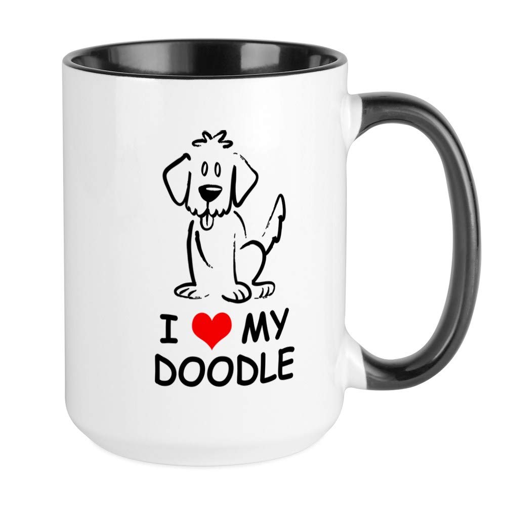 CafePress I Love My Doodle Large Mug 15 oz (444 ml) Ceramic Coffee Mug