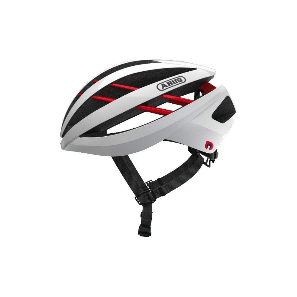 ABUS Aventor Quin road bike helmet - Smart bike helmet with crash detection and SOS alarm system - for men and women - Velvet Black, Size L