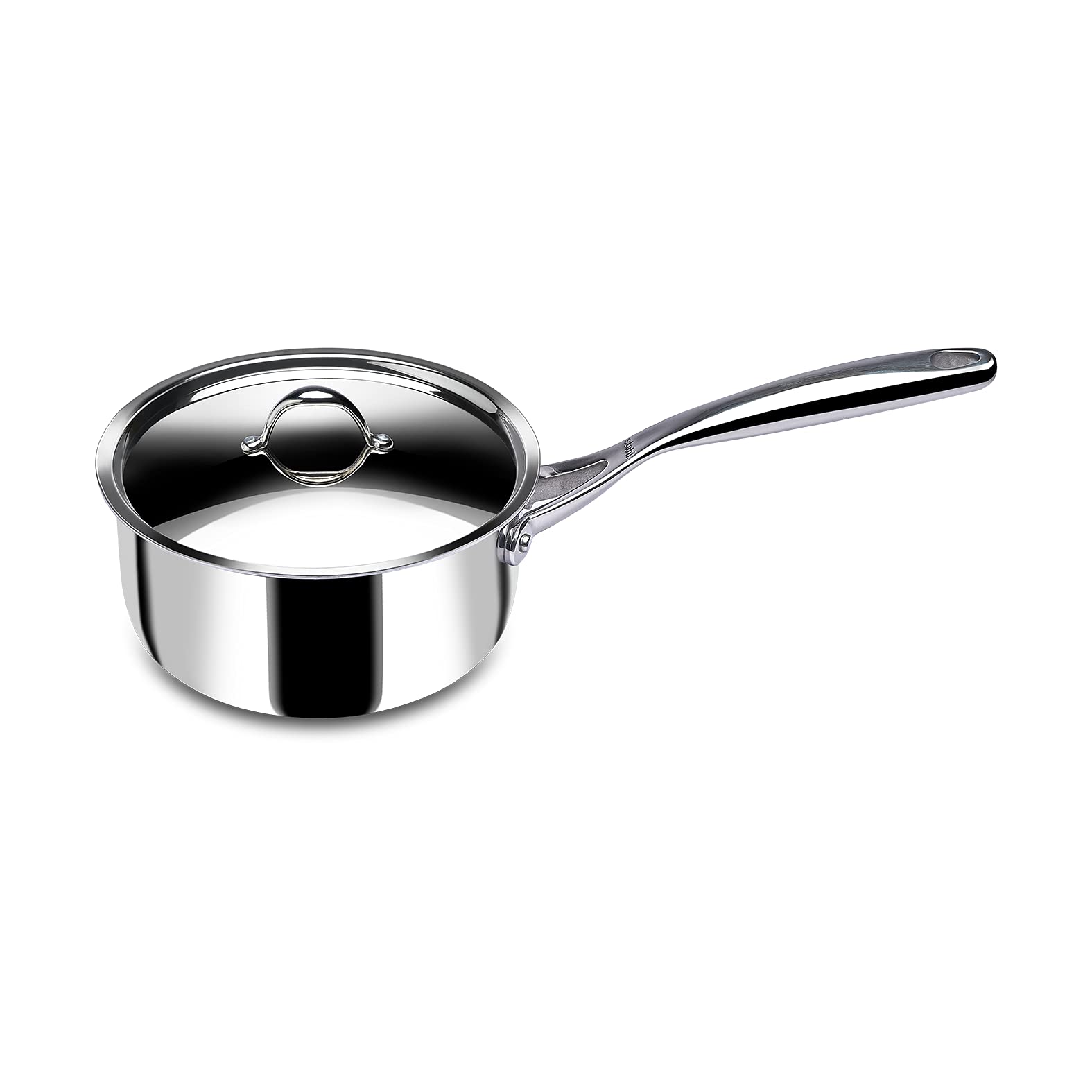 Stahl Triply Stainless Steel Artisan Saucepan, 4218, 18cm, 1-Piece, Silver