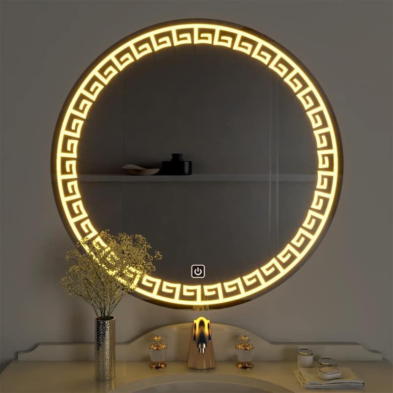 Sain Gobain Glass Led Mirror For Bathroom With Warm White 3000K Led Light For Home Decor | Wash Basin Mirror For Wall (24 X 24 Inch), Unframed, Round