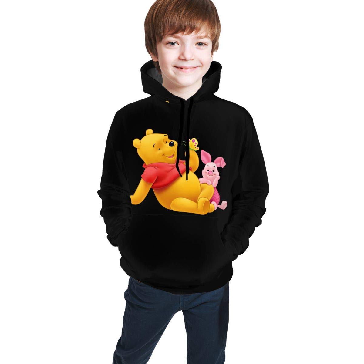 YGYP Winnie The Pooh Tiger Piglet Unisex Kids Hoodies 3D Print Pullover Sweatshirt Sweaters with Pocket for Teens