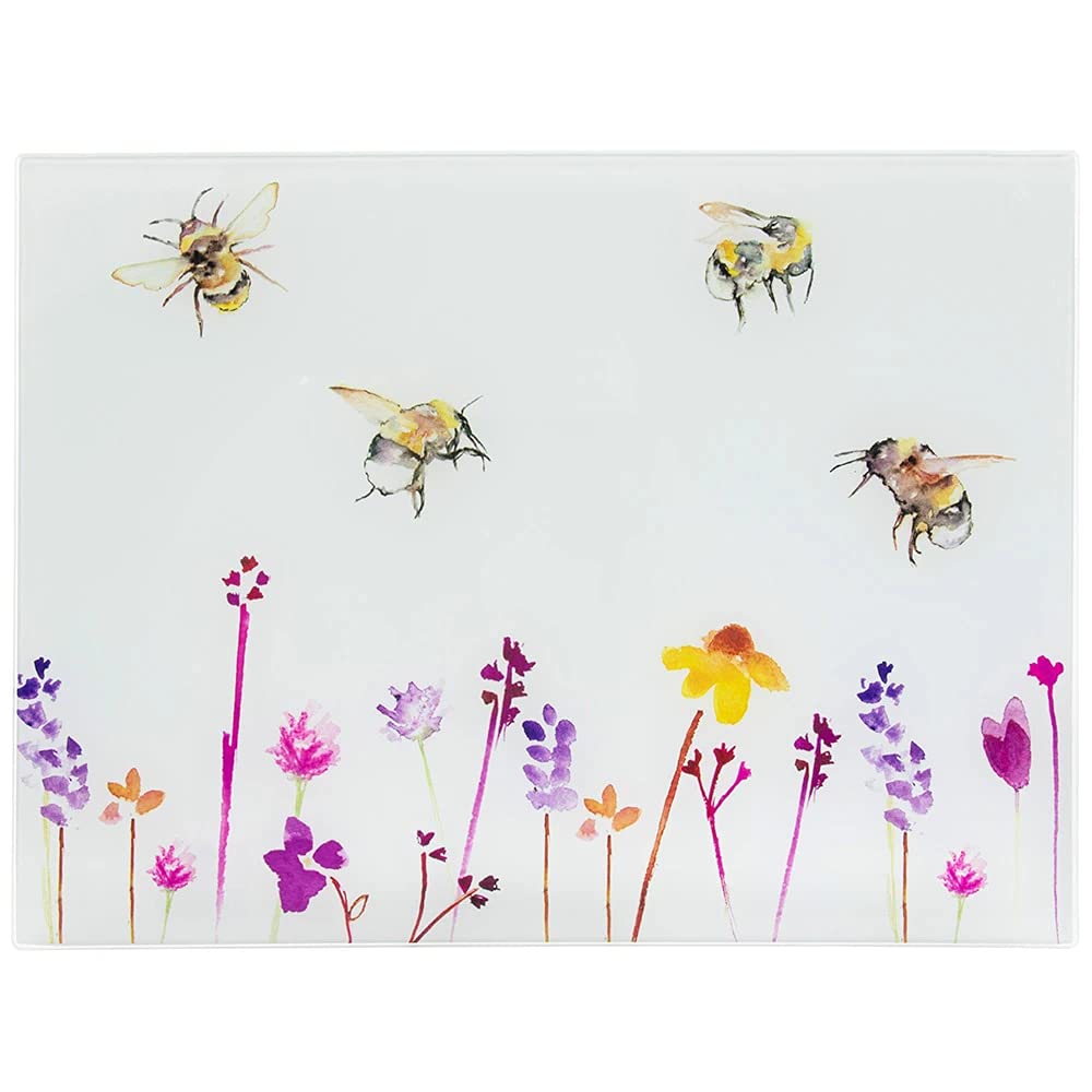 Busy Bees Glass Cutting Board by Lesser & Pavey