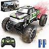 DEERC DE44 1:16 Scale Remote Control Monster Truck with Fog Mist, Dual Motors Off Road RC Car, 4WD Rock Crawler with LED Lights, Spray Water Mist, 70+ Min Play, Toy Vehicle for Boys Girls and Adults