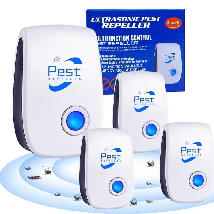 Ultrasonic Pest Repeller, 4 Pack Plug-in Insect Repeller and Electronic Pest Repellent Indoor Pest Control Insect and Spider Repellent for Anti Mosquitoes, Rat, Spider, Rodent, Fly