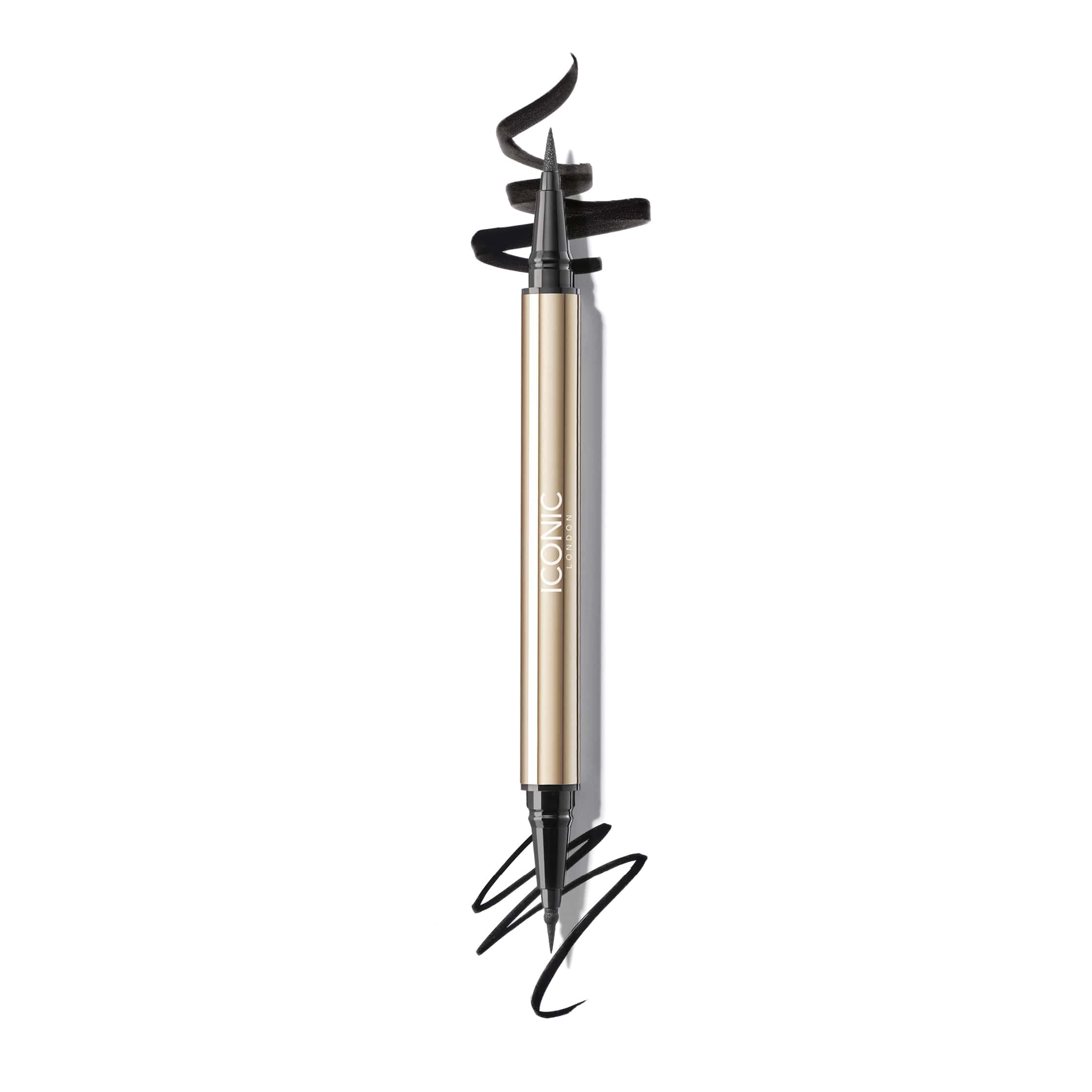 ICONIC LONDONEnrich and Elevate Eyeliner | Dual Ended Liquid Eyeliner, Long Lasting, Seamless Finish (Black)