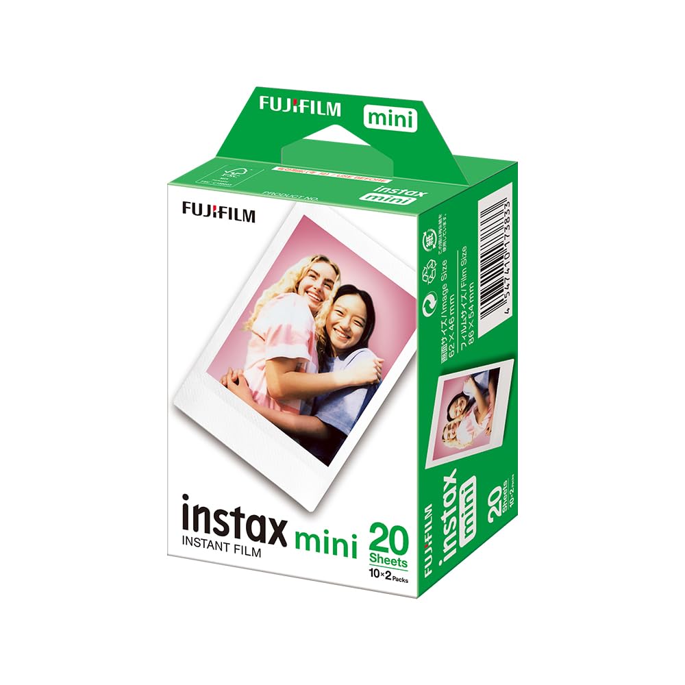 Fujifilm 16386016 Instax Film For Instax Mini 12/11/9, Mini EVO,Mini 40,Mini Liplay,Mini Link, Mini 90, 2 X 10 Sheets, Packaging May Vary, White Border