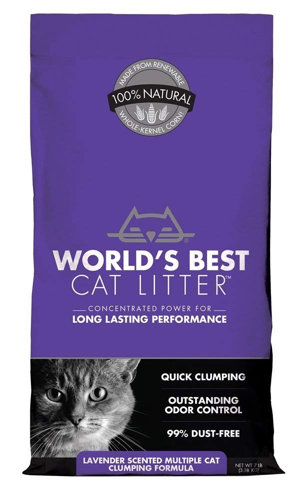 World's Best Cat LitterCat Lavender Scented Multiple Cat Clumping Formula, 7-Pound Bag