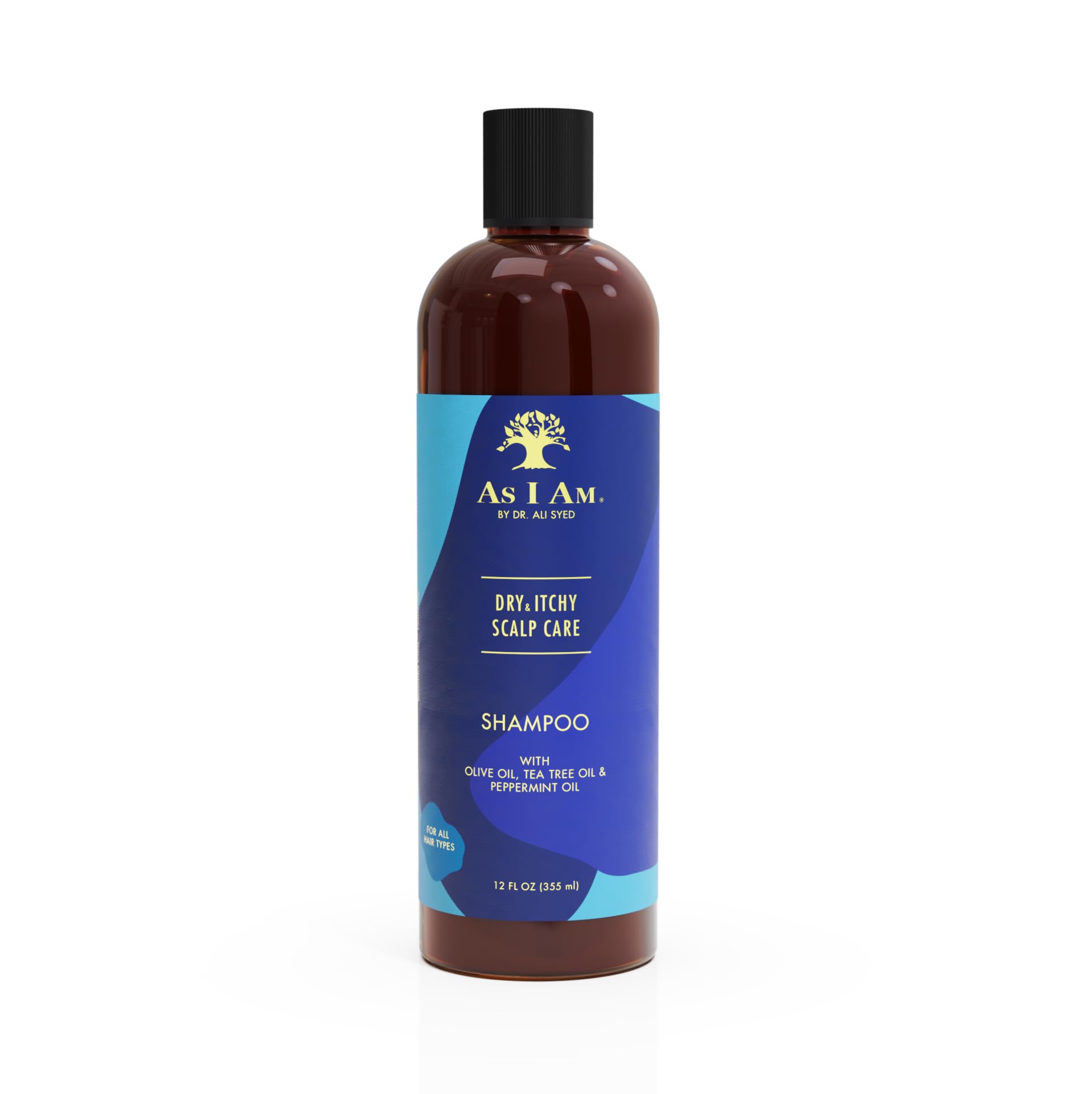 As I Am Dry & Itchy Scalp Care Shampoo - 12 ounce - Cleanses and moisturizes dry and itchy scalp - With Olive Oil, Tea Tree Oil & Peppermint Oil