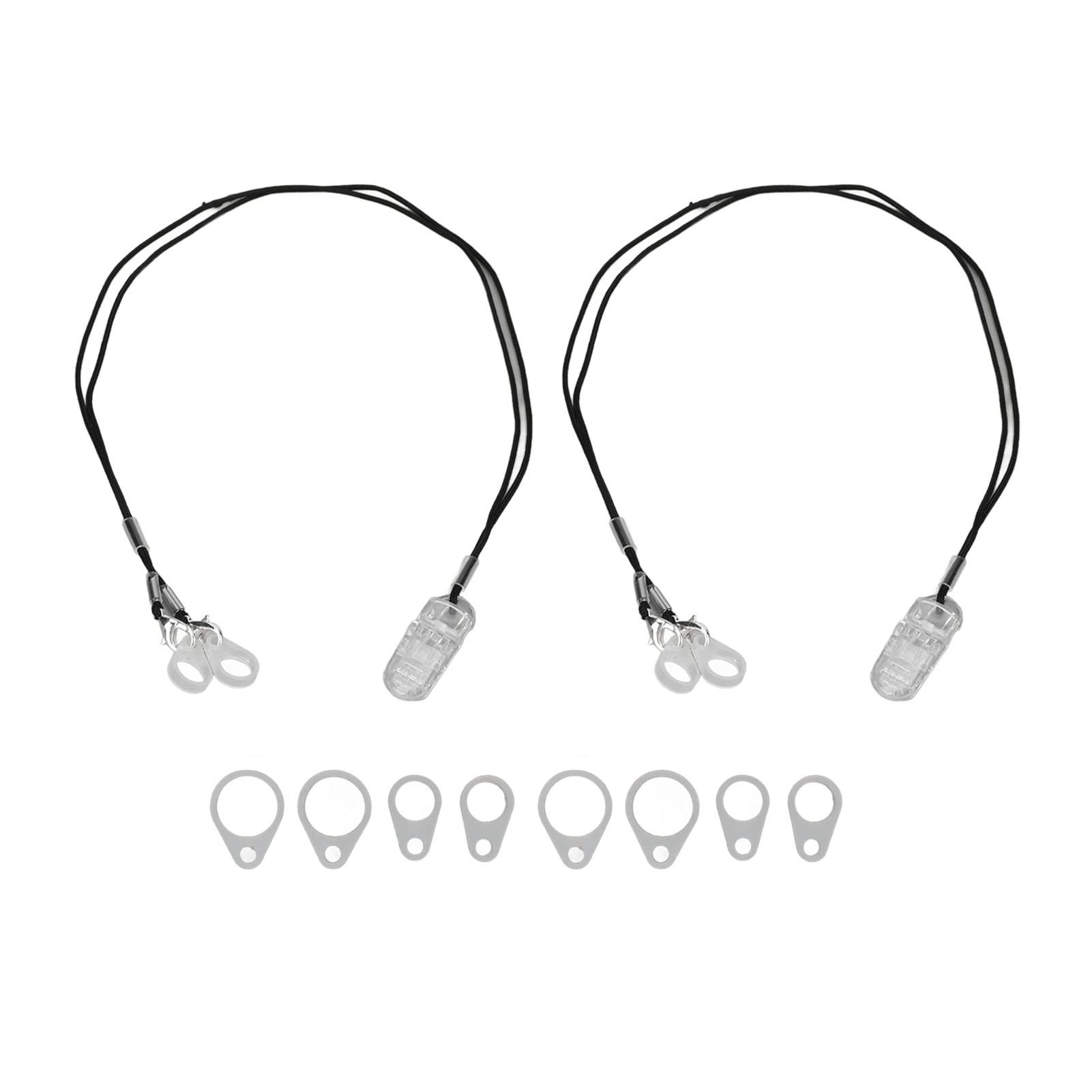 Sorandy 2PCS Hearing Aid Clips, Protector Hearing Aid Lanyard with Different Size Silicone Rings