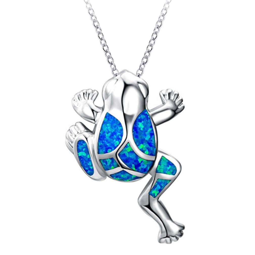 Necklace for Women Chain with Frog Simulated Opal Pendant Jewelry Frog Pendant Necklaces